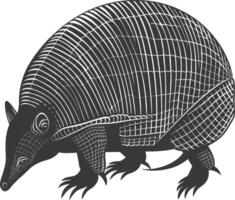 silhouette armadillo animale nero colore solo pieno corpo vettore