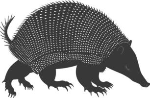 silhouette armadillo animale nero colore solo pieno corpo vettore