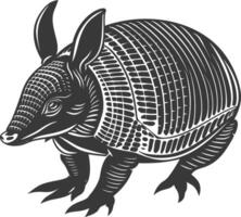 silhouette armadillo animale nero colore solo pieno corpo vettore