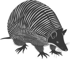 silhouette armadillo animale nero colore solo pieno corpo vettore