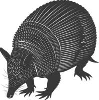 silhouette armadillo animale nero colore solo pieno corpo vettore