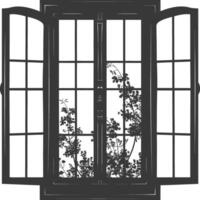 silhouette estetico finestra nero colore solo vettore