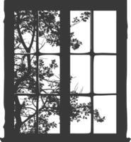 silhouette estetico finestra nero colore solo vettore