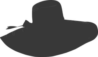 silhouette spiaggia cappello nero colore solo vettore