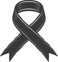 nero nastro un' simbolo di ricordo o lutto vettore