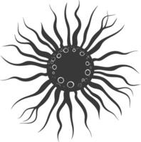 silhouette virus nero colore solo pieno corpo vettore
