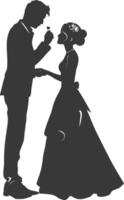 silhouette nozze proposta di coppia nero colore solo vettore