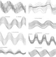 agitando suono vibrazione e pulsante Linee nero colore solo vettore