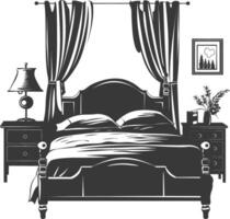 silhouette Camera da letto a casa attrezzatura nero colore solo vettore