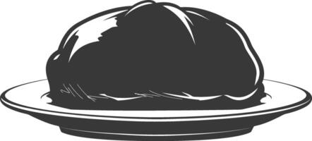 silhouette pane piatto nero colore solo vettore