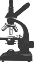silhouette microscopio nero colore solo vettore