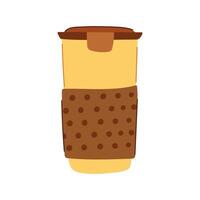 caldo riutilizzabile caffè tazza cartone animato illustrazione vettore