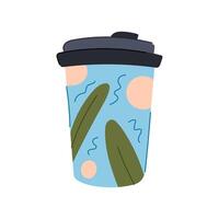 per riutilizzabile caffè tazza cartone animato illustrazione vettore