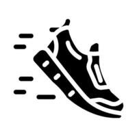 in esecuzione scarpe glifo icona illustrazione vettore