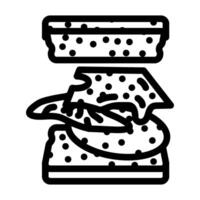 Sandwich veloce cibo linea icona illustrazione vettore
