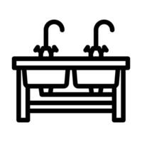 affonda ristorante attrezzatura linea icona illustrazione vettore