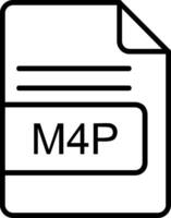 m4p file formato linea icona vettore