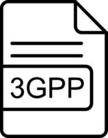 3gpp file formato linea icona vettore
