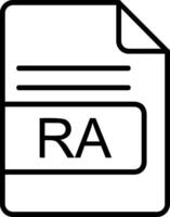 RA file formato linea icona vettore