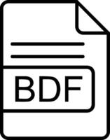 bdf file formato linea icona vettore