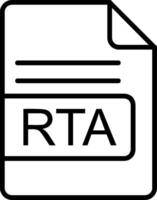 rta file formato linea icona vettore