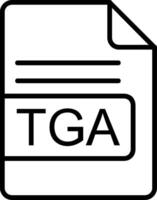 tga file formato linea icona vettore