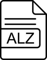 alz file formato linea icona vettore