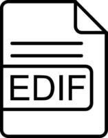 edif file formato linea icona vettore