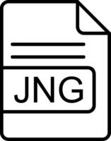 jng file formato linea icona vettore