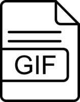 gif file formato linea icona vettore