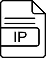 ip file formato linea icona vettore