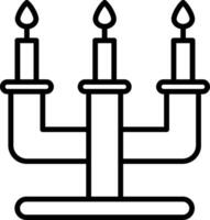 icona della linea di candelabri vettore