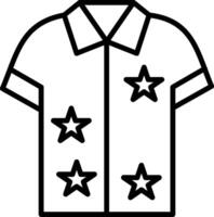 icona della linea di camicia hawaiana vettore