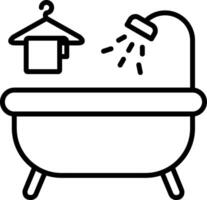 icona della linea della vasca da bagno vettore