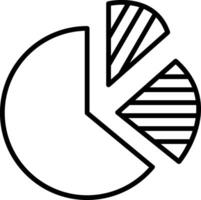 icona della linea del grafico a torta vettore