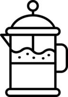icona della linea del filtro del caffè vettore