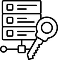 icona della linea del database vettore