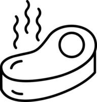 icona della linea di bistecca vettore