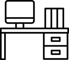 icona della linea dell'ufficio vettore