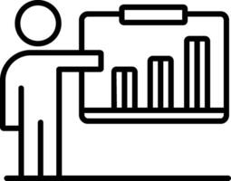 bar presentazione linea icona vettore
