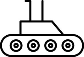 icona della linea del sottomarino vettore
