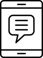 icona della linea di chat vettore