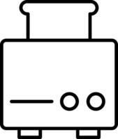 icona della linea del tostapane vettore