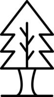 icona della linea dell'albero vettore