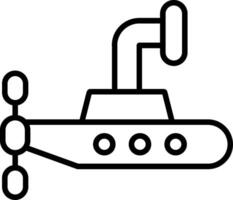icona della linea del sottomarino vettore