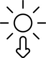 icona della linea del sole vettore