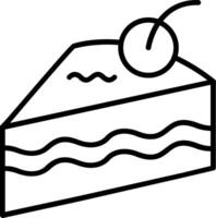 icona della linea della fetta di torta vettore