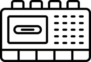 icona della linea del registratore a nastro vettore