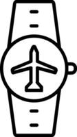 icona della linea della modalità aereo vettore