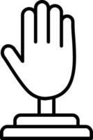 icona della linea della mano vettore